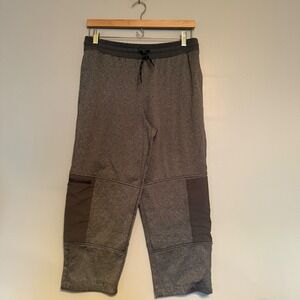 Lands End Boys XL 14H-16H Gray Heathered Fleece Cropped Jogger Utility Zipper